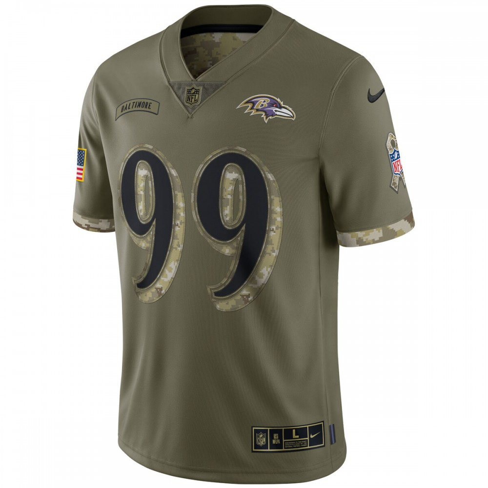 Odafe Oweh Baltimore Ravens Nike 2022 Salute To Service Limited Jersey - Olive-GridironStore